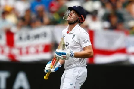Harry Brook after dismissal in Perth during last winter’s Ashes.